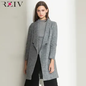 2017 women winter autumn jacket long women coat slim suit collar long style soild woolen coat female jacket