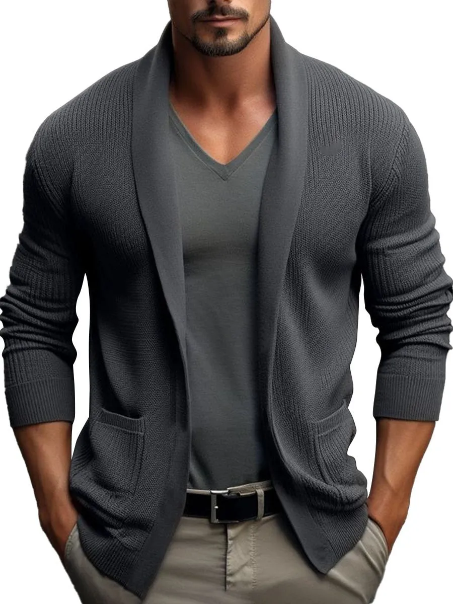 【24-hour shipping】Men's Lapel Pocket Knit Cardigan