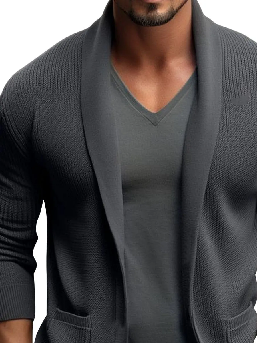 【24-hour shipping】Men's Lapel Pocket Knit Cardigan