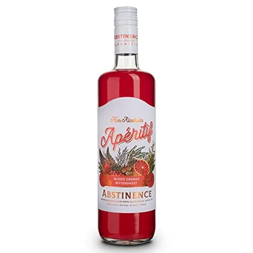 Abstinence Spirits Blood Orange Aperitif | Award Winning Non-Alcoholic Spirit | 750ml