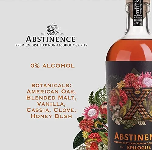 Abstinence Spirits Epilogue X | Award winning Non-Alcoholic Spirit | Calorie-free, Sugar-free | 750ml