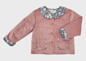 Adele Collar Pink Cord Quilted Jacket