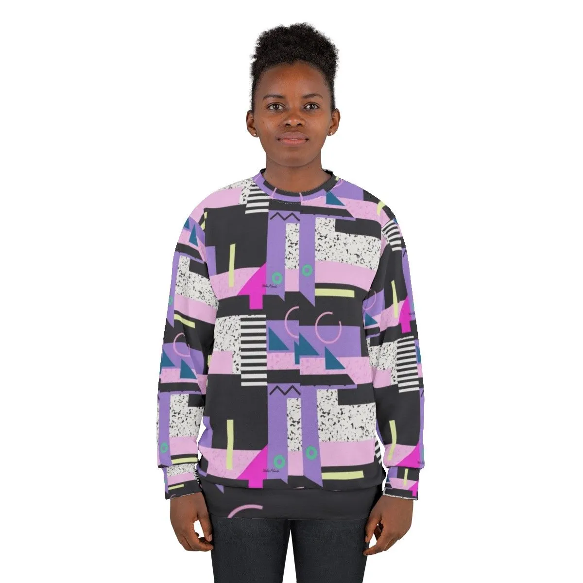 Aesthetic 90s Retro Sweatshirt with Repeating Pattern