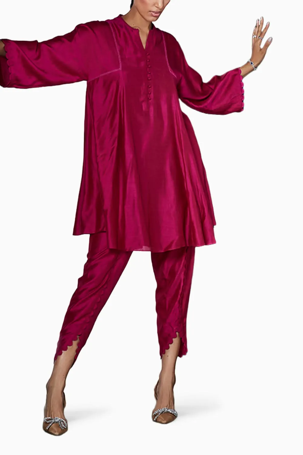 Ahzuro Fucshia  Kurta Set