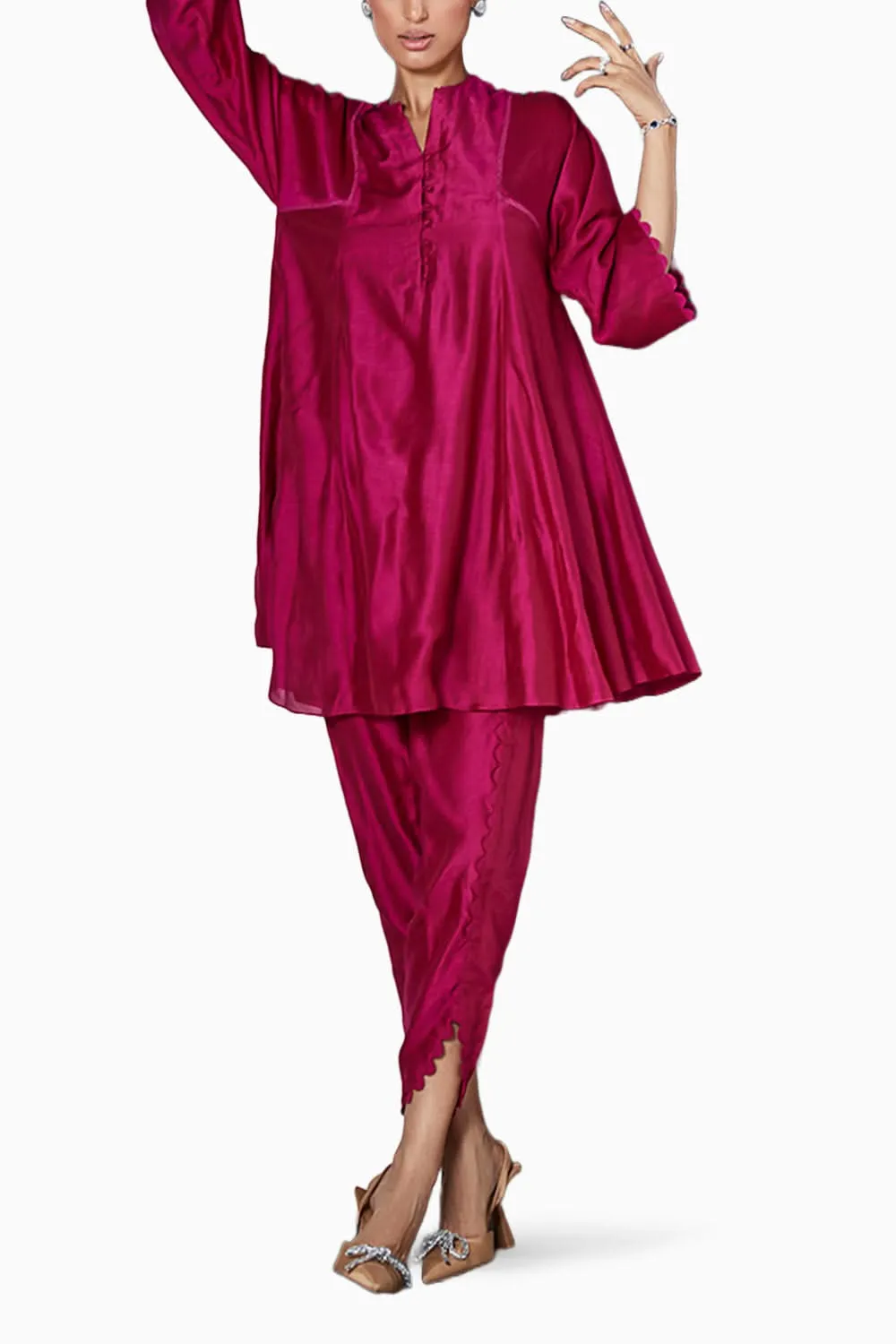 Ahzuro Fucshia  Kurta Set