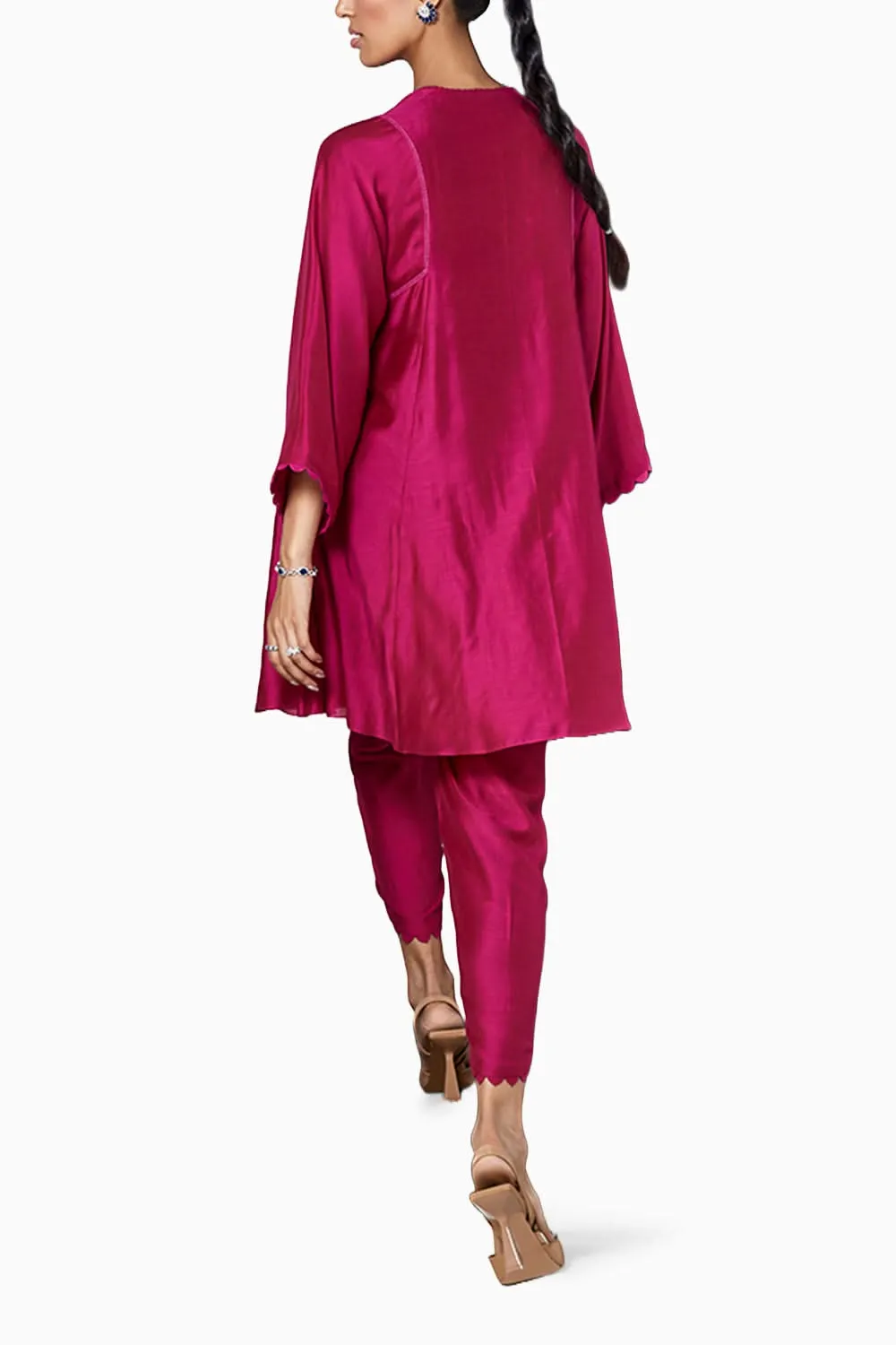 Ahzuro Fucshia  Kurta Set
