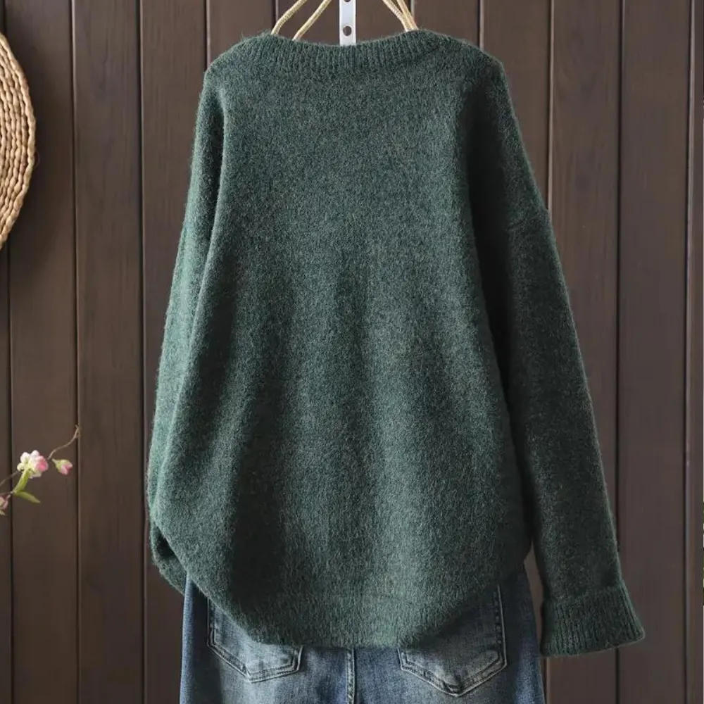 AMY - Blomsterstrikket Cardigan til Kvinder