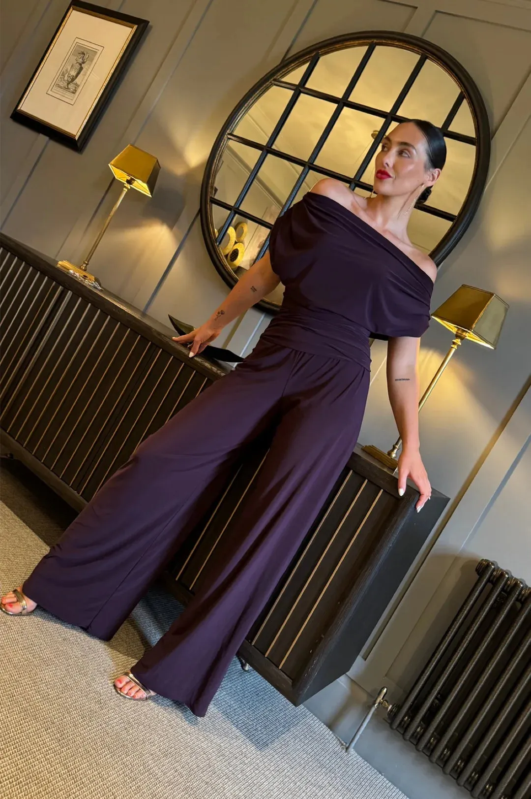 ATOM LABEL carbon jumpsuit BLACKURRANT