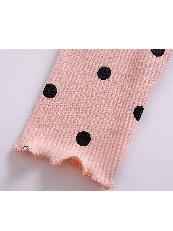 Baby Collection Laciness Dots Leggings Warm Render Pants For Toddler Girls