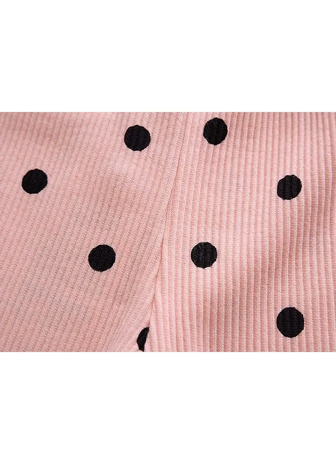 Baby Collection Laciness Dots Leggings Warm Render Pants For Toddler Girls