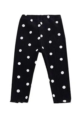 Baby Collection Laciness Dots Leggings Warm Render Pants For Toddler Girls