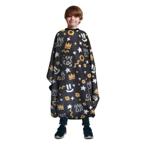 Barber Cape for Kids, Pelocapa Hair Cutting Cape with Metal Snap Closures, Professional Salon Hairdressing Cape for boys, Waterproof & Light Weight & Machine Washable - 39”× 47”（Crown Pattern） Crown Pattern