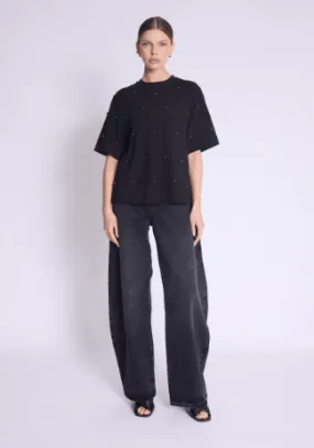 Berenice Enzo Oversize Pearl Tee in Black Forest