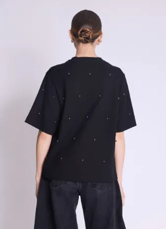 Berenice Enzo Oversize Pearl Tee in Black Forest