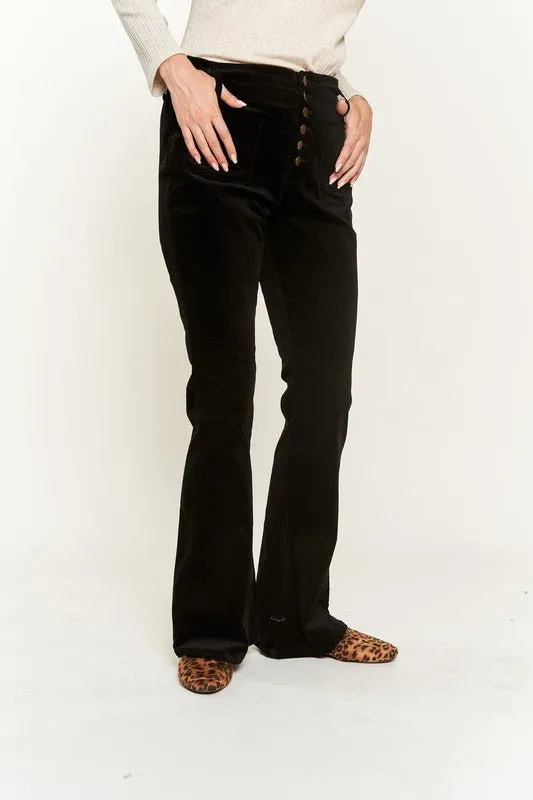 Black Corduroy Flare Pants