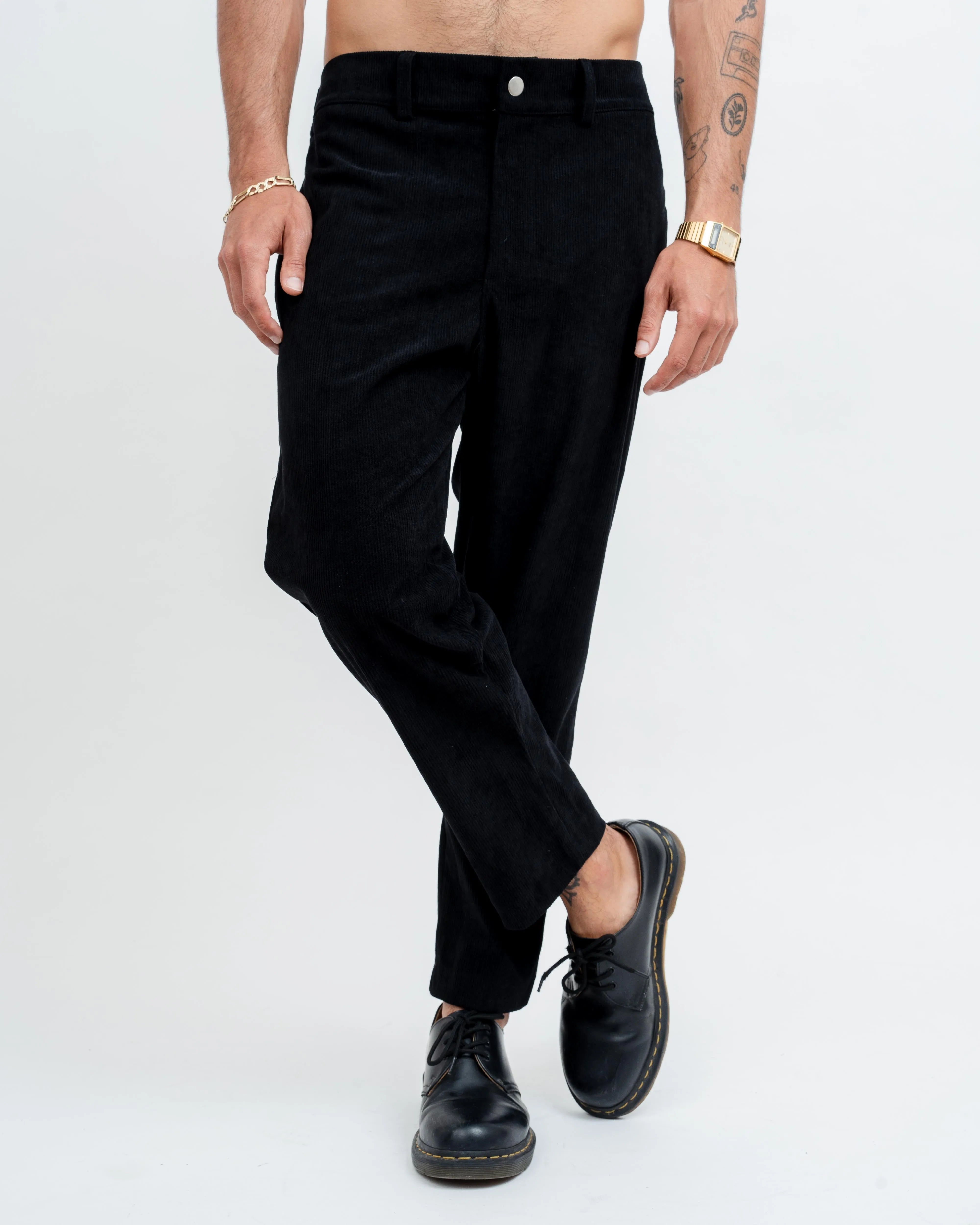 black corduroy pants