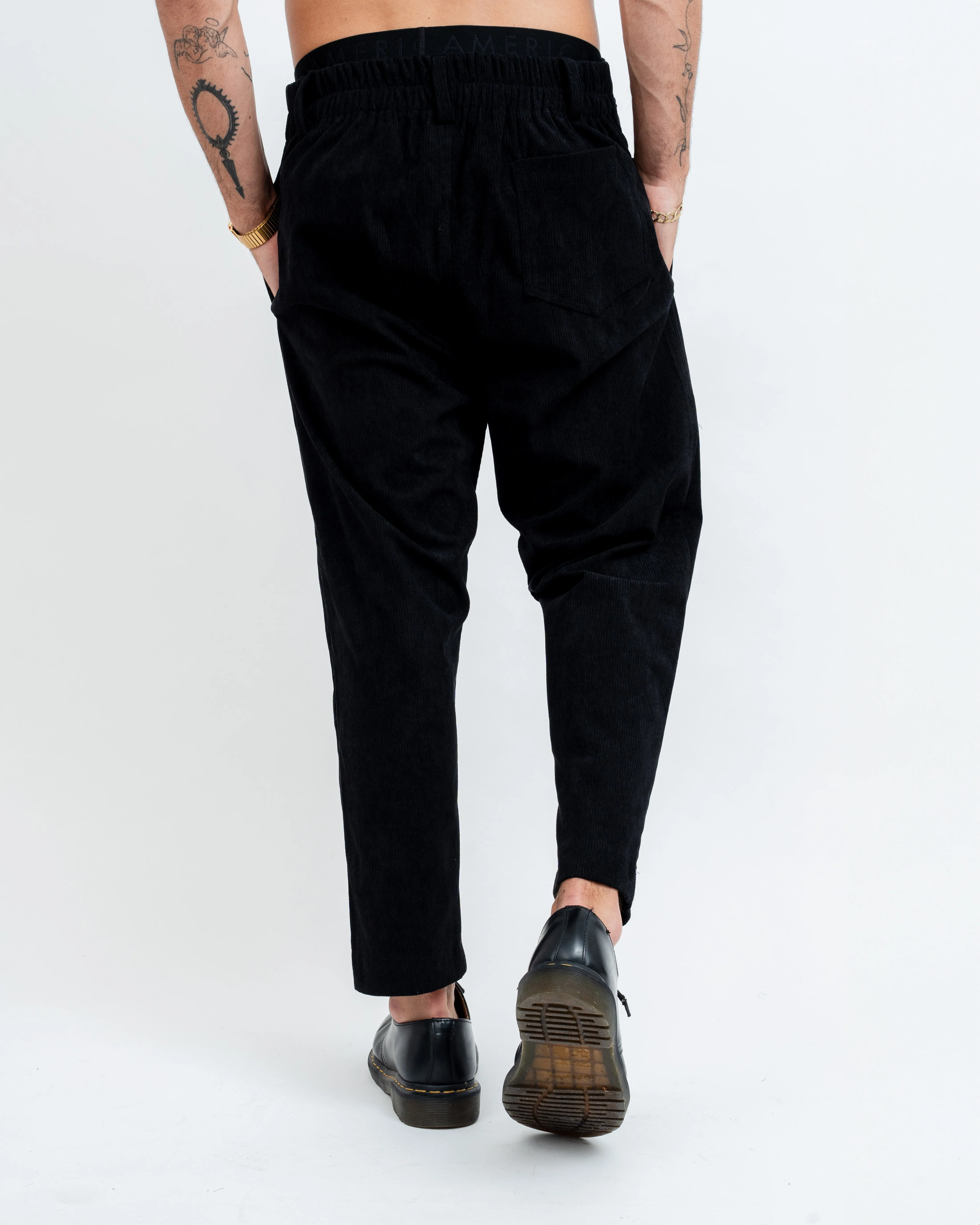 black corduroy pants