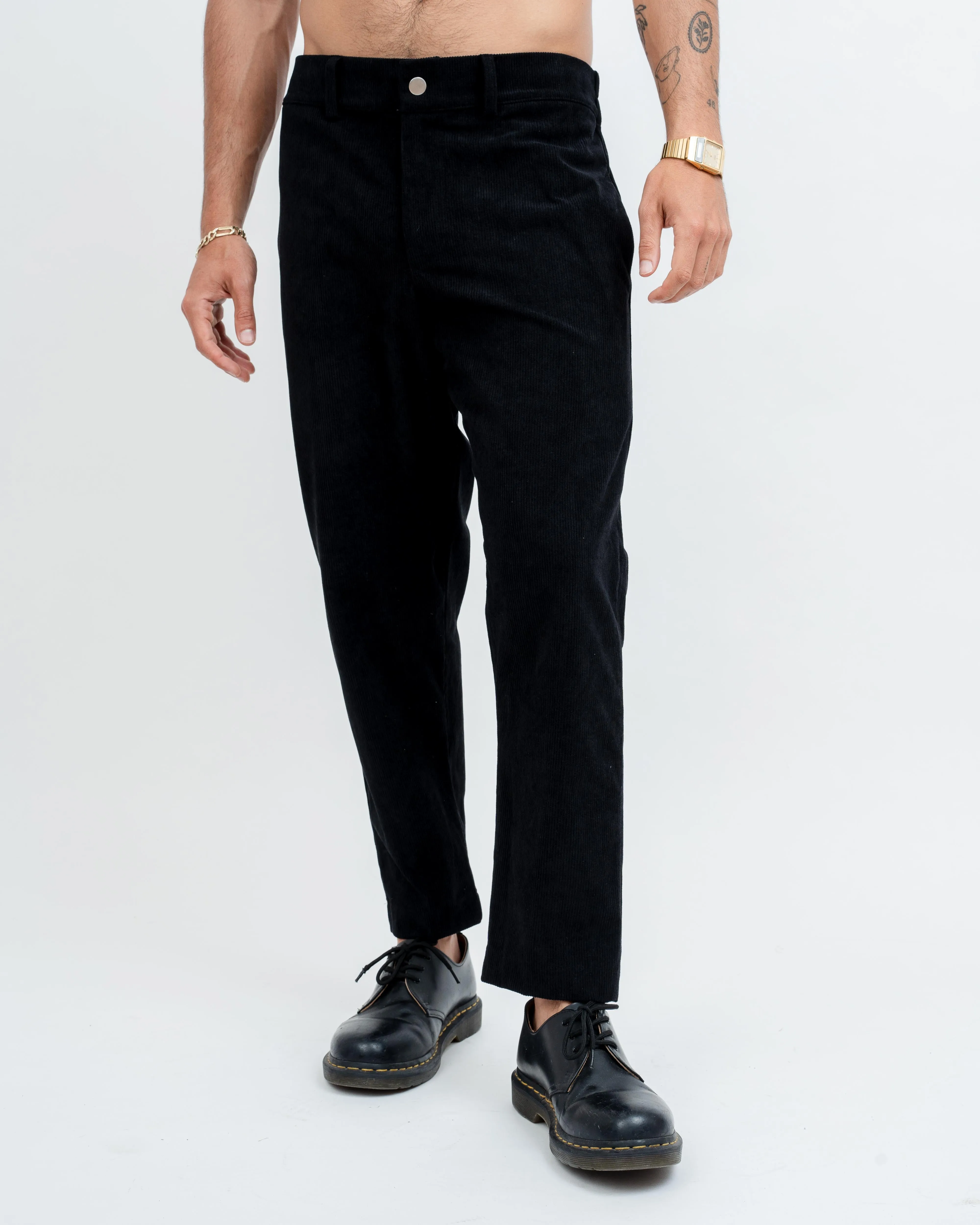black corduroy pants