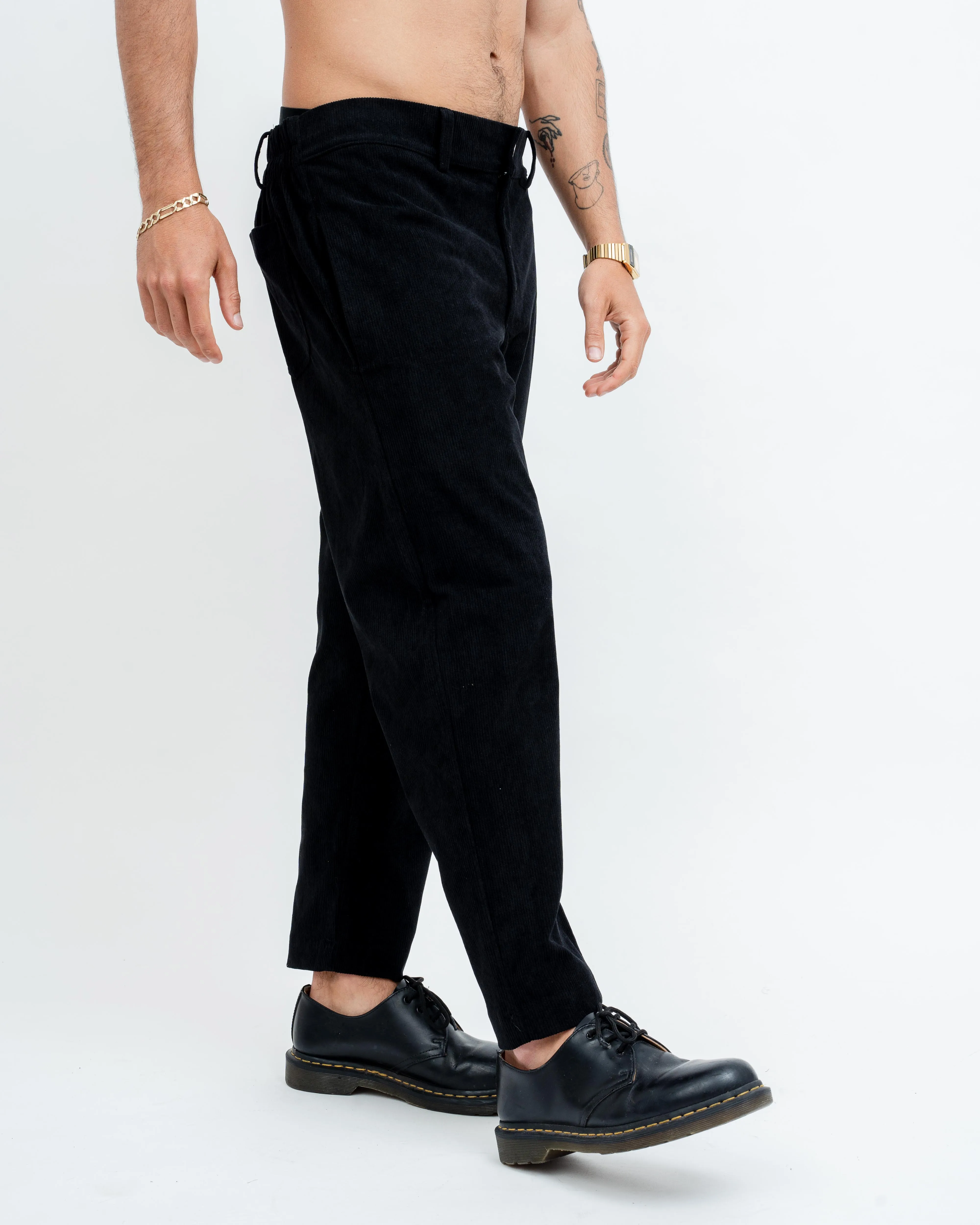 black corduroy pants