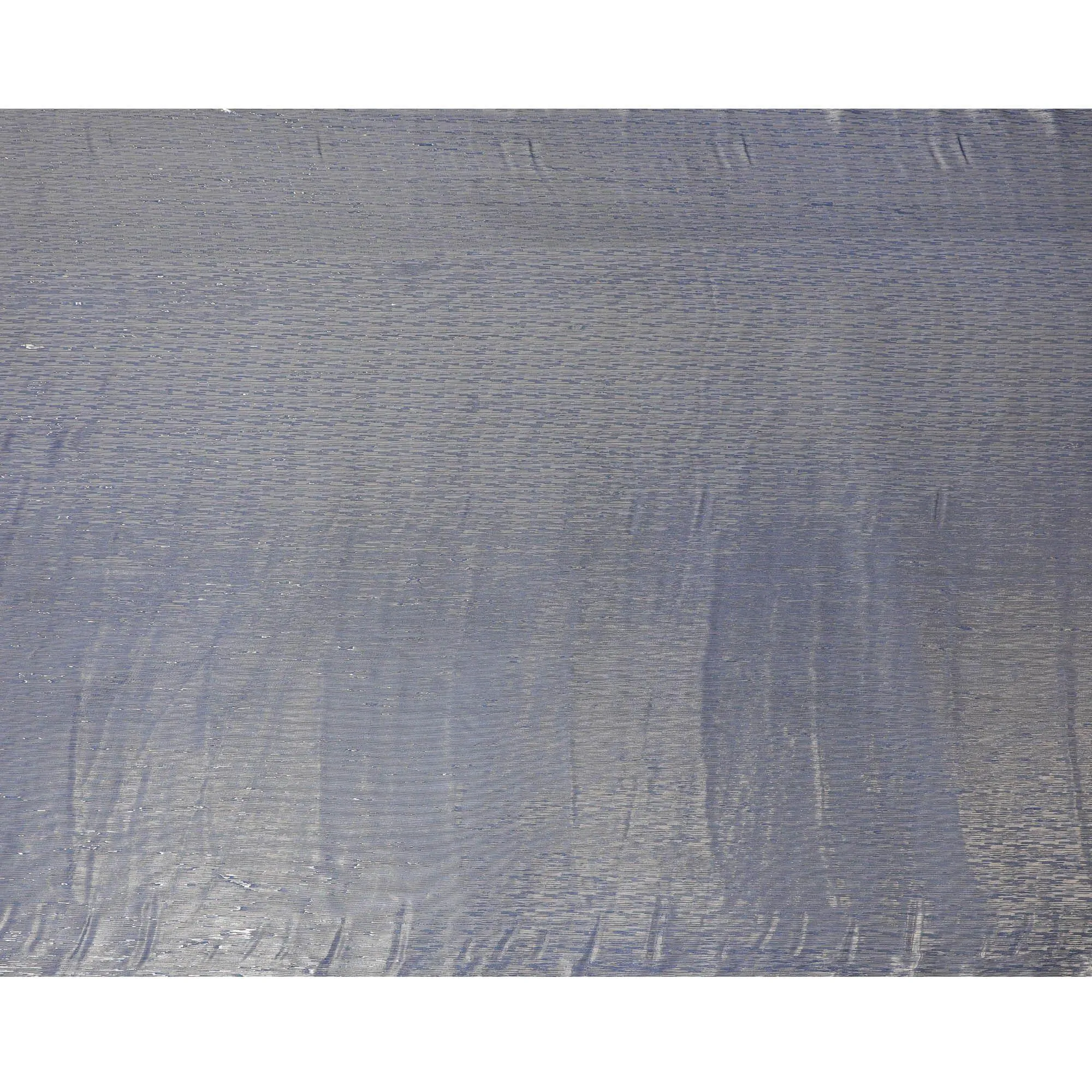 Blue Premium pure silk chiffon fabric with gold metallic lurex in stripe design-D12438