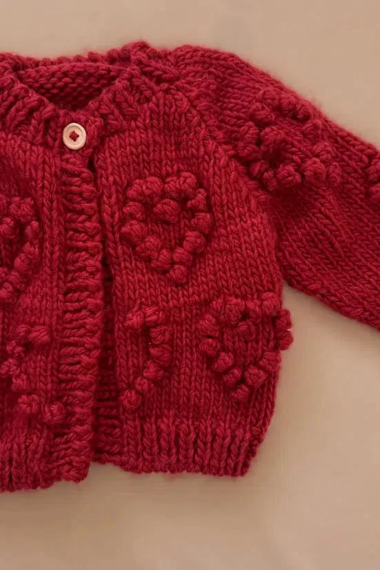 Blueberry Hill - Red Heart Popcorn Cardigan