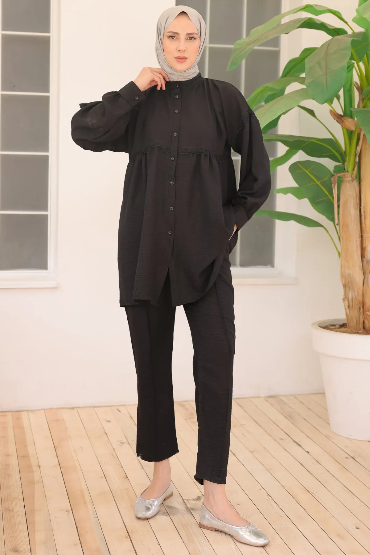 BNG Women Front Buttoned Two Piece Black Suit - Clermont
