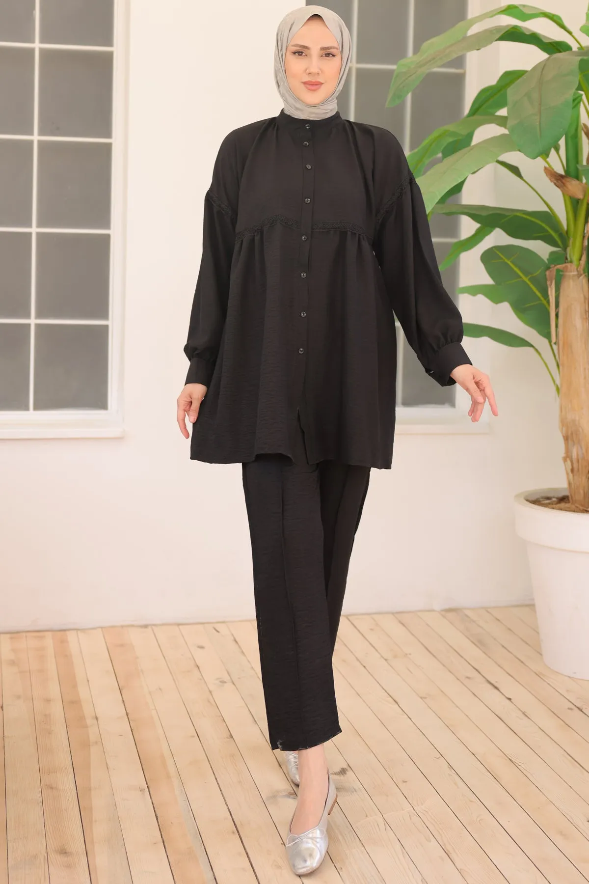 BNG Women Front Buttoned Two Piece Black Suit - Clermont
