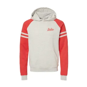 Boston Scally The Raglan Colorblock Hoodie - Oatmeal Red