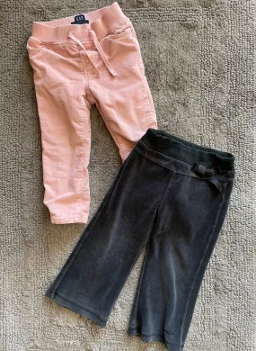Bundle of 2 baby gap pants, 2T- black and pink, Kids 2T