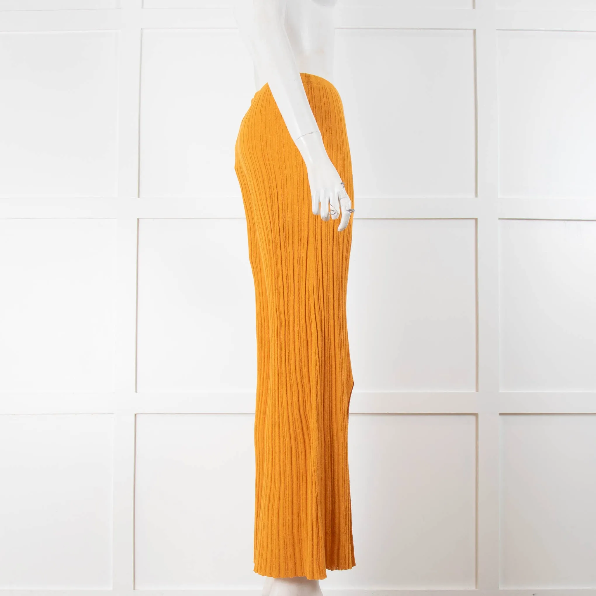 By Malene Birger Yellow Knit Flared Palazzo Pants