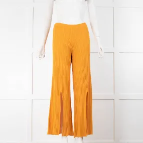 By Malene Birger Yellow Knit Flared Palazzo Pants