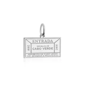 Cabo Verde Passport Stamp Charm Silver