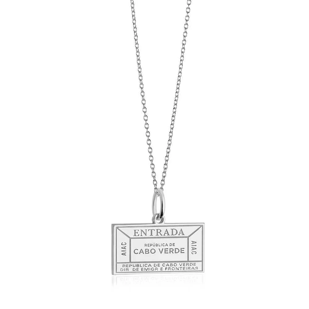 Cabo Verde Passport Stamp Charm Silver