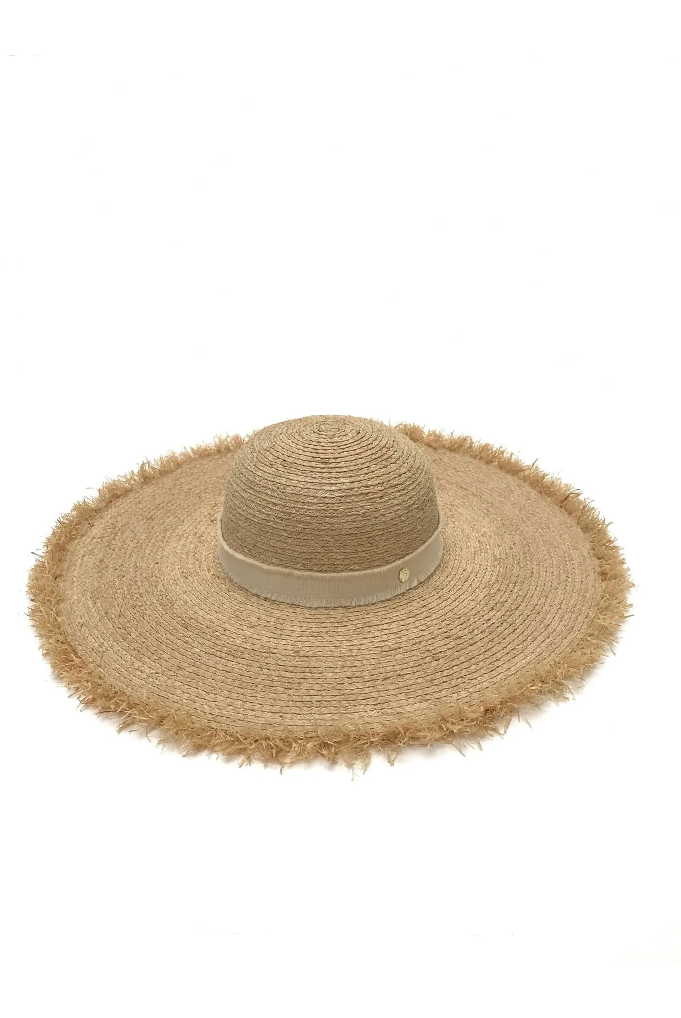 Cape Elizabeth Raffia Wide Brim Frayed Hat