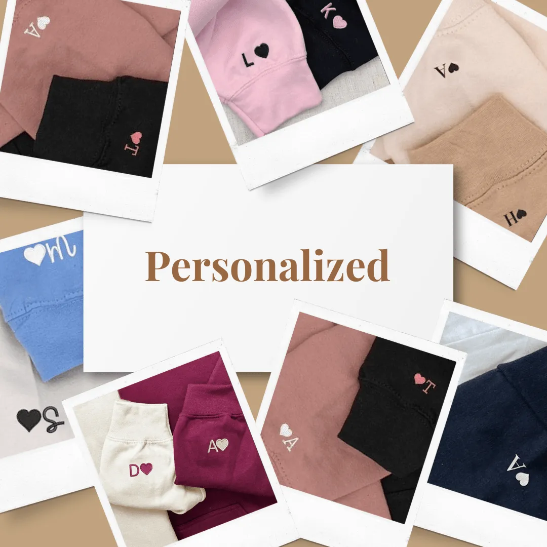 Cartoon Twins Couple Sweatshirts - Personalized Embroidered Sweatshirts For Couples