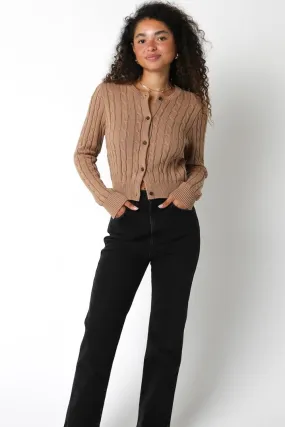 Cassidy Cableknit Sweater, Taupe