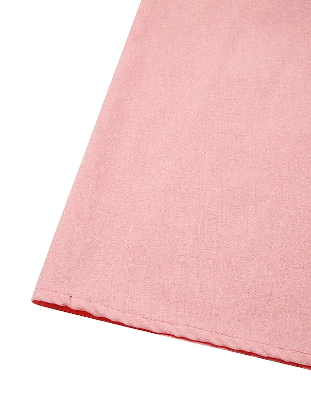 Casual Dress Cotton Dress Shift Dress Midi Dress Blue Pink Khaki Sleeveless Pure Color Pocket Spring Summer Crew Neck Basic Daily Vacation Weekend Loose Fit  S M L XL XXL for Women