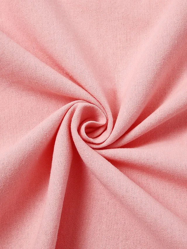 Casual Dress Cotton Dress Shift Dress Midi Dress Blue Pink Khaki Sleeveless Pure Color Pocket Spring Summer Crew Neck Basic Daily Vacation Weekend Loose Fit  S M L XL XXL for Women