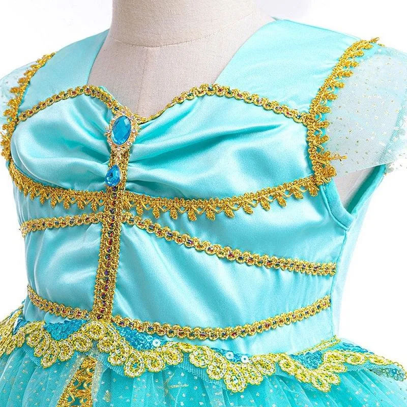 Children's Halloween Movie Cosplay Costumes Fairytale Magic Costume Girls' Pearl Embroidered Princess Dress Carnival Birthday Banquet Stage Performance Dress