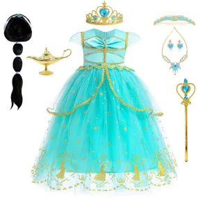 Children's Halloween Movie Cosplay Costumes Fairytale Magic Costume Girls' Pearl Embroidered Princess Dress Carnival Birthday Banquet Stage Performance Dress