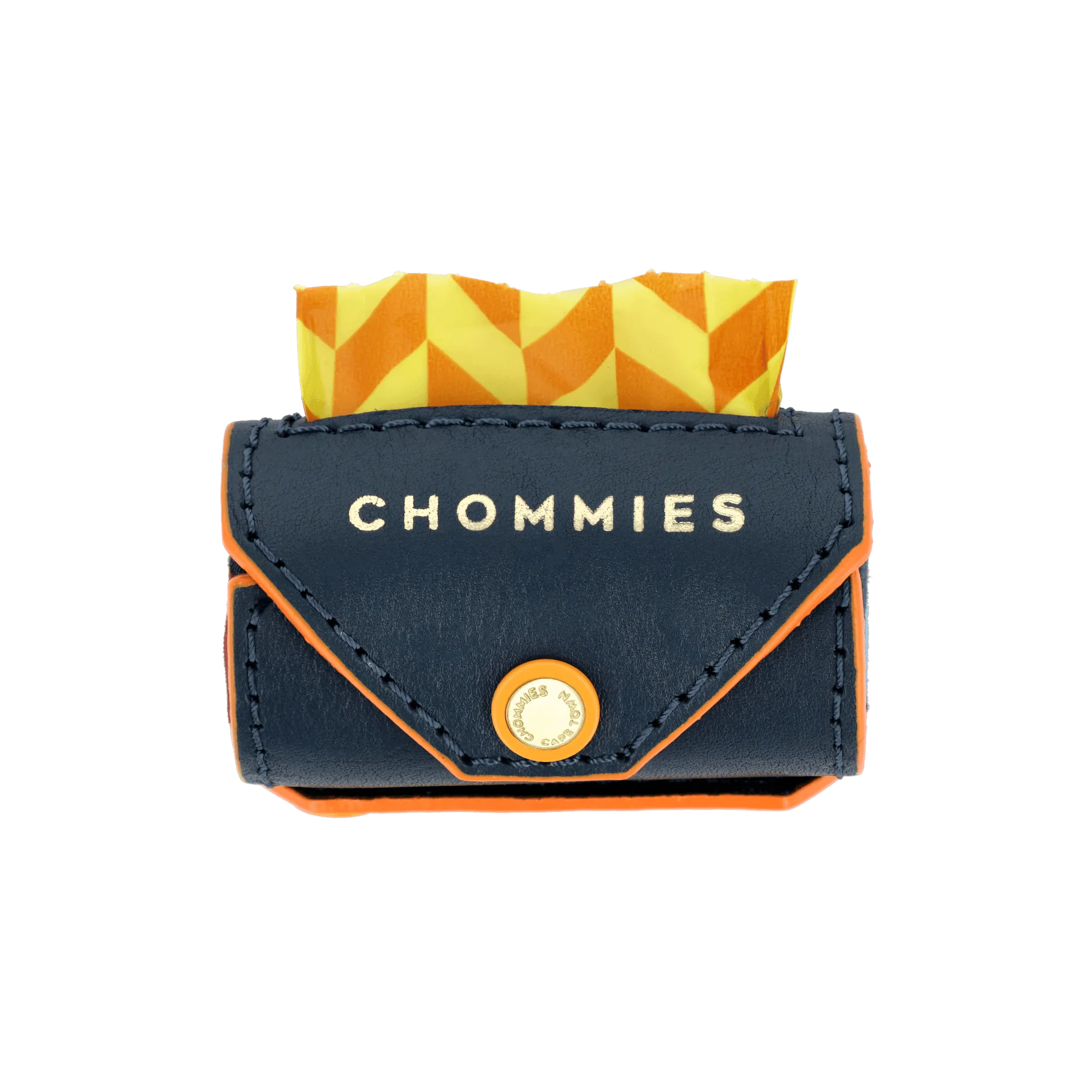 Clip-On Poo Bag Holder | Navy Orange Edge