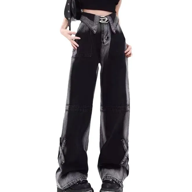 Colour-Matching Striped Wide-Leg Jean