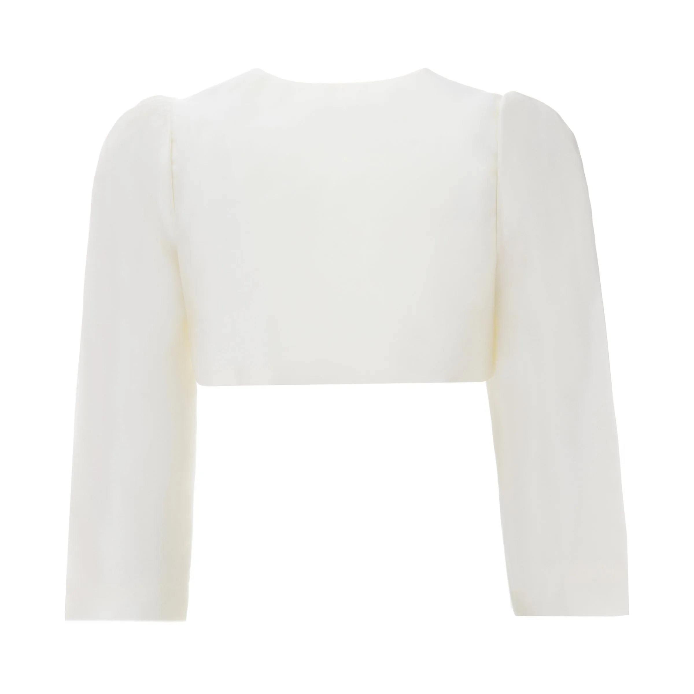 Cream Cropped Satin Cardigan