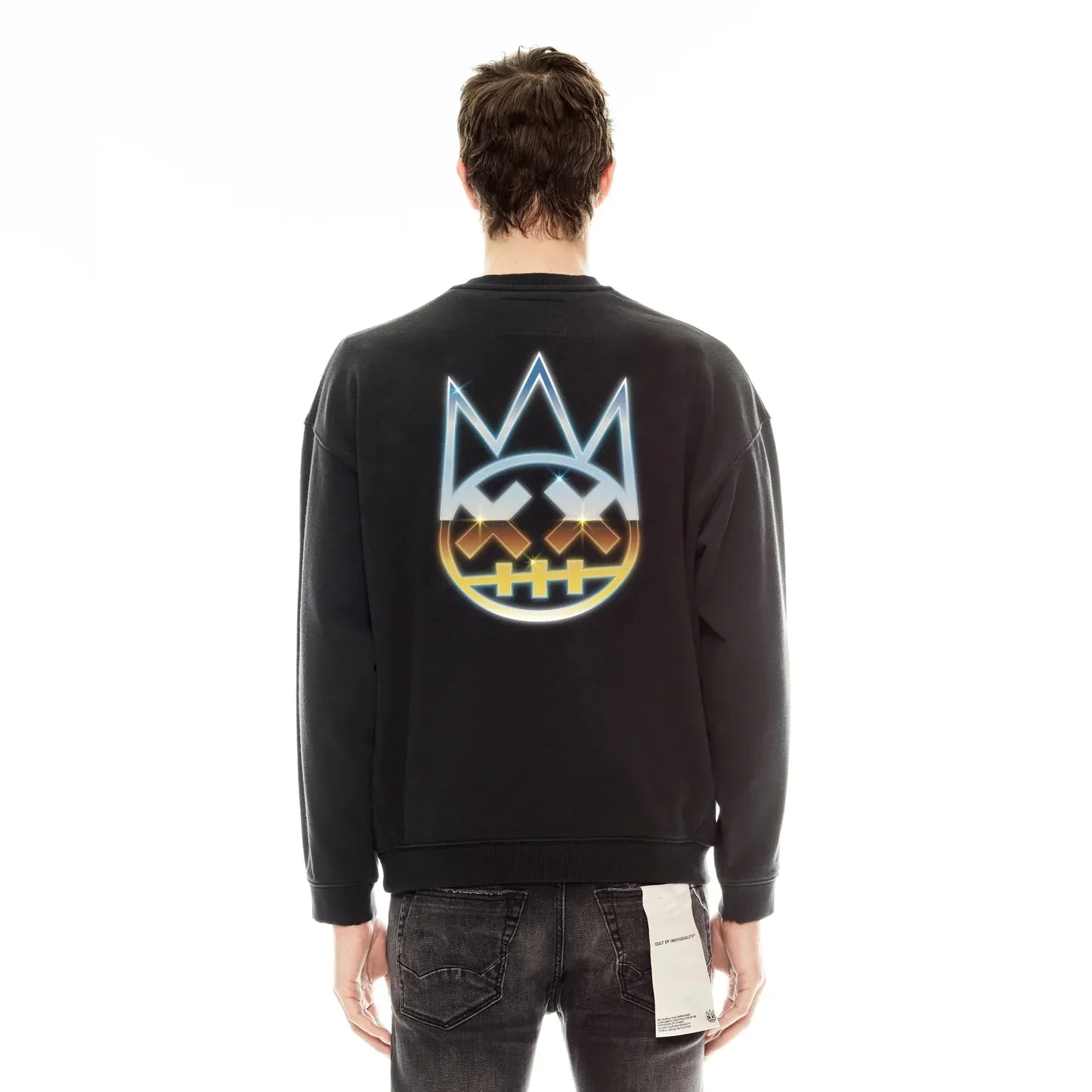 Cult Crew Neck Fleece Sweater "Nailhead" in Pirate Black (624B11-FC35A)
