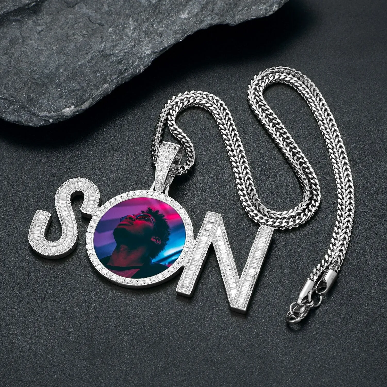 Custom Photo 'SON' Pendant- Memorial Necklace- Love Necklace For Son
