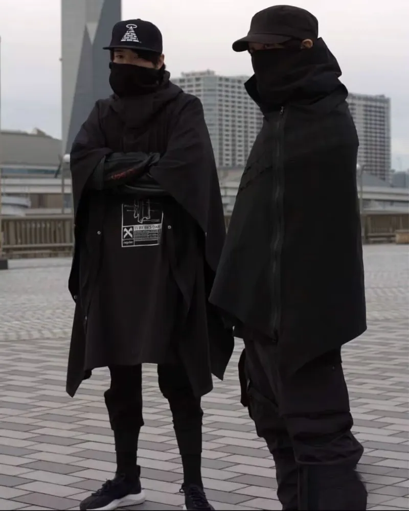 Cyberpunk Black Samurai Ninja Jacket Cloak