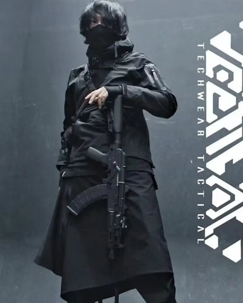 Cyberpunk Black Samurai Ninja Jacket Cloak