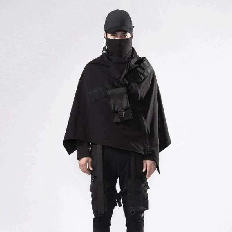 Cyberpunk Black Samurai Ninja Jacket Cloak