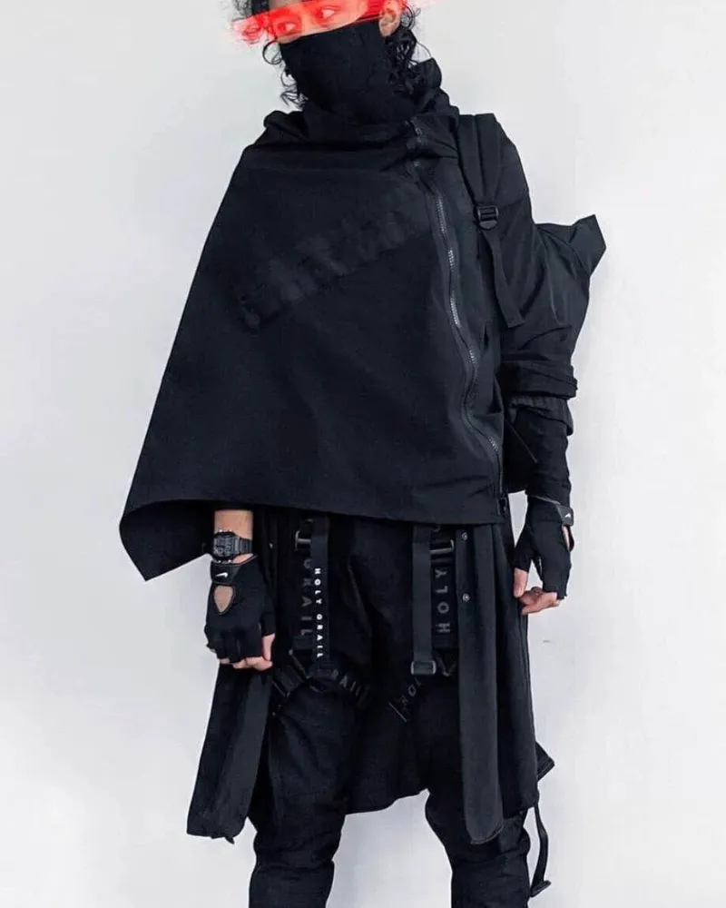 Cyberpunk Black Samurai Ninja Jacket Cloak