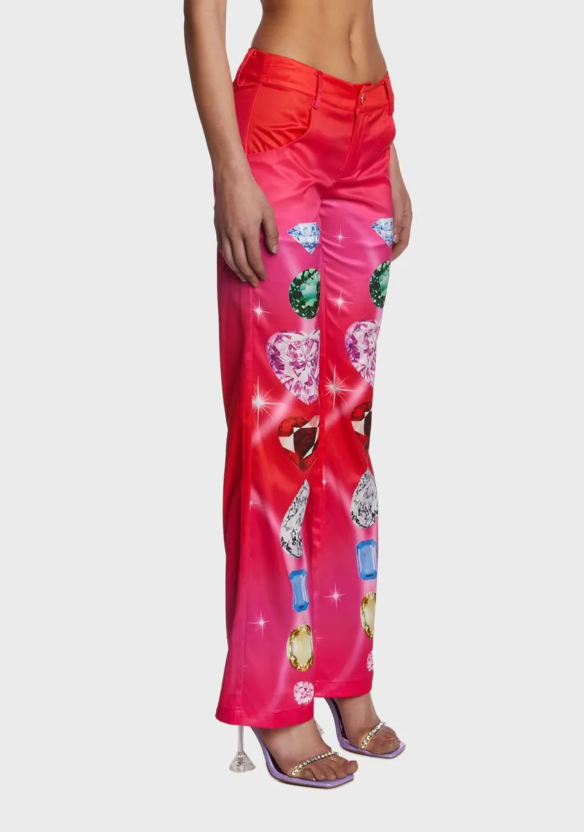 Diamond Print Pants